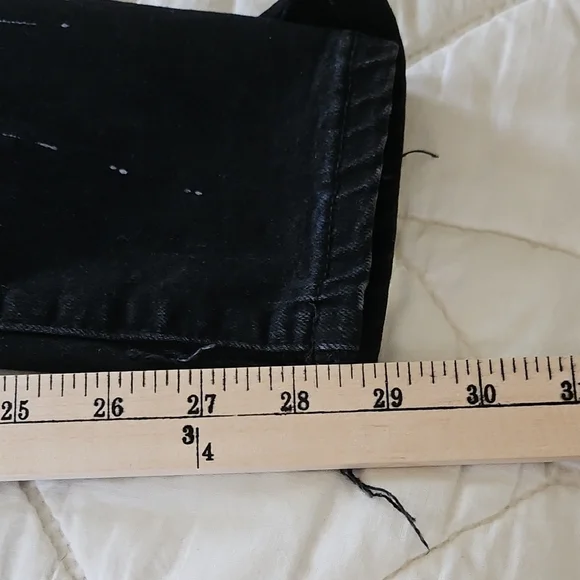 DNA Black Red Rhinestone Patchwork Distressed Jeans - Picture 9 of 9